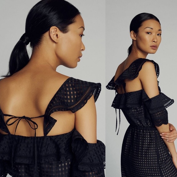 Marissa Webb Kendra Check Organza Midi Dress - Picture 2 of 8